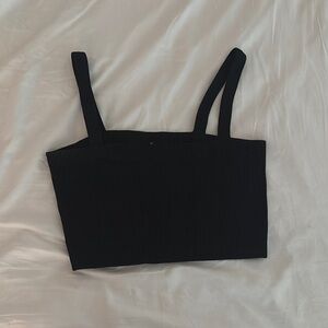 Dynamite Black Sleeveless Fitted Crop Tank Top